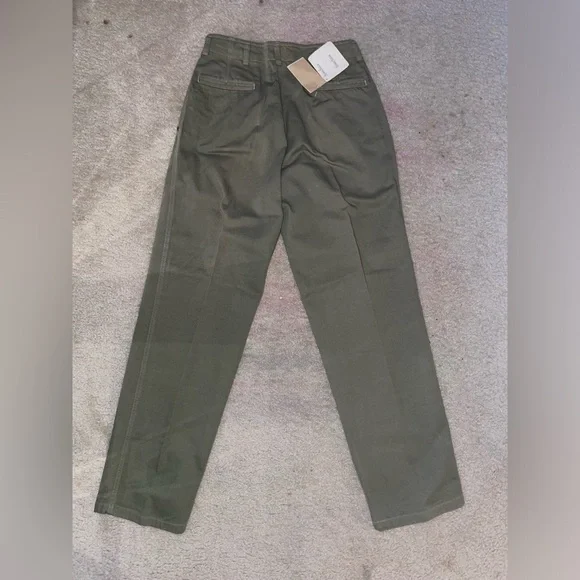 Armani Jeans Khaki Pants Mens Size 30/34 Olive Green Flat Front Casual Cotton - Picture 8 of 11